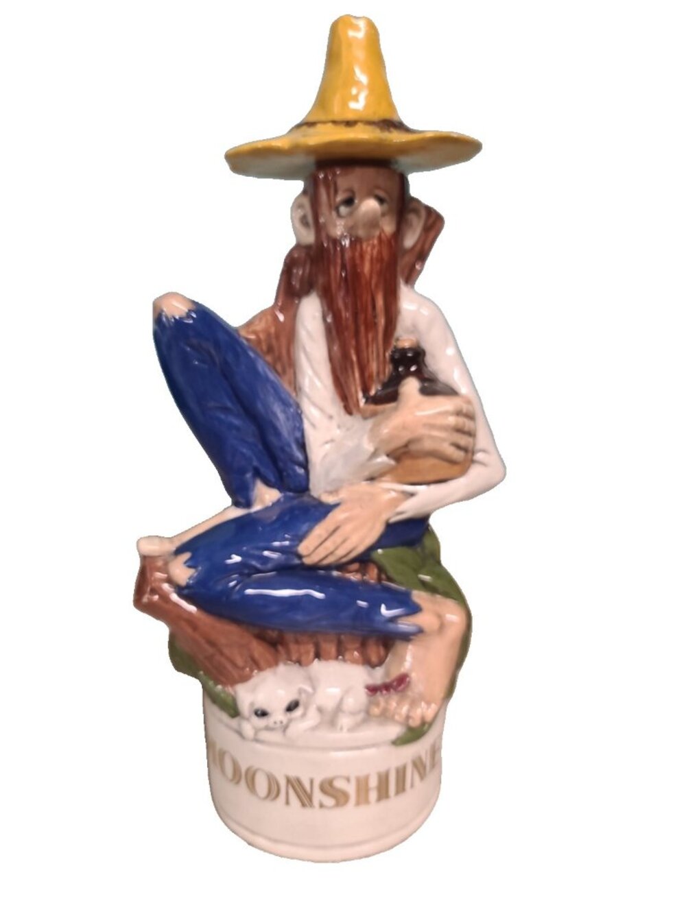 Vintage Alberta Molds Moonshine Hillbilly Decanter Barware EUC